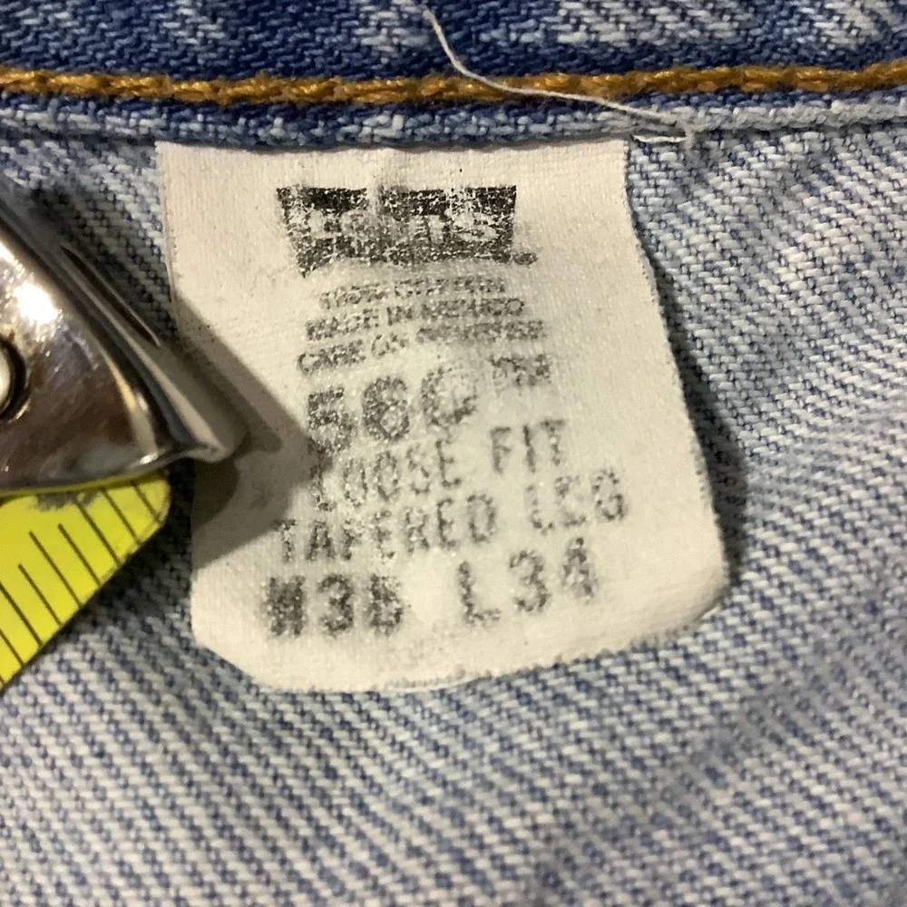 Levis 560 Loose Fit Tapered Leg Jeans Mens 38x34 Light Wash Vintage 90s Denim